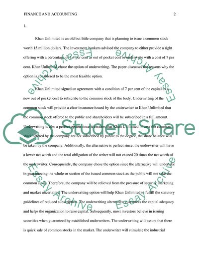 Finance and Accounting - Khan Unlimited