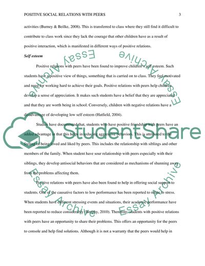 Positive Social Relations with Peers