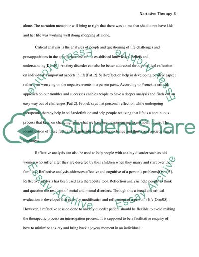 Reflections and Analysis of Using Narrative Therapy