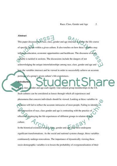 Defining the Life Course of Specific Groups Within the Culture