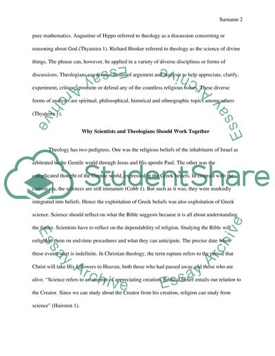 Why Science and Theologians Should Work Together