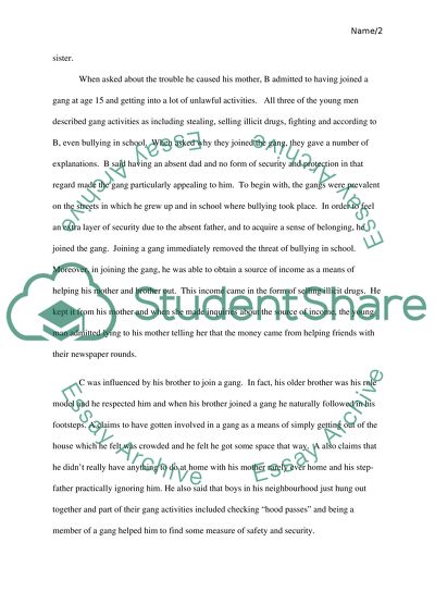 To What Extent do Parents Have a Role to Play in the Involvement of Youths in Gangs