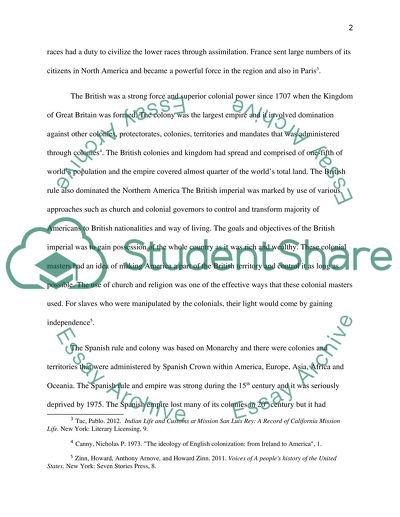 The Spanish, English, and French Styles of Conquest on North America