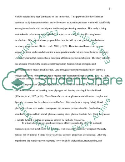 The Effects of Exercise on Glucose Metabolism