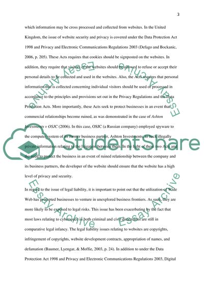 Legal Issues Relevant to the Quality of the Website