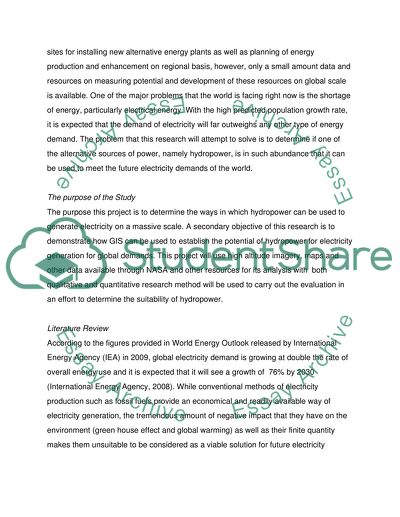 Evaluating Hydropower for Global Electricity Demand using GIS