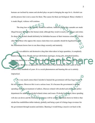 Is There a Need for Constraining or Even Prohibiting the Sale and Use of Alcohol