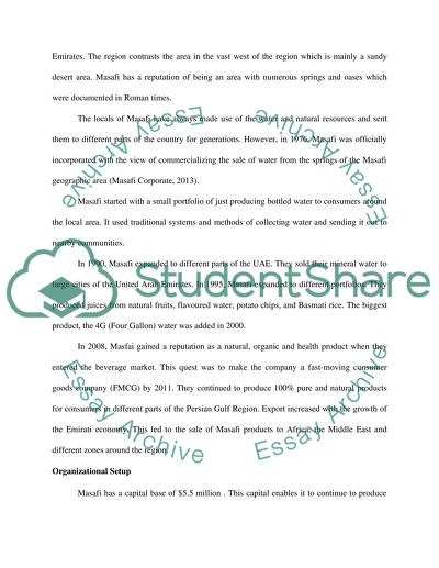 Marketing plan report for Masafi company