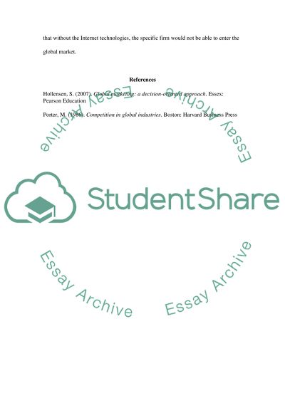 Internet Technologies as Driving Forces for the Creation of Global Markets