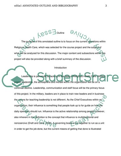 Annotated Outline and Bibliography