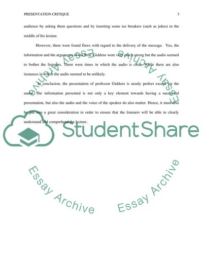 Presentation Critique