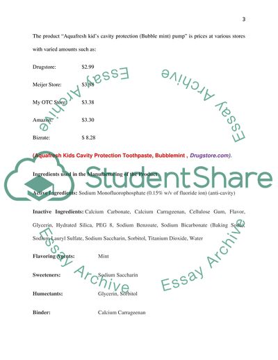 Product Analysis: Aquafresh Kids Cavity Protection Pump