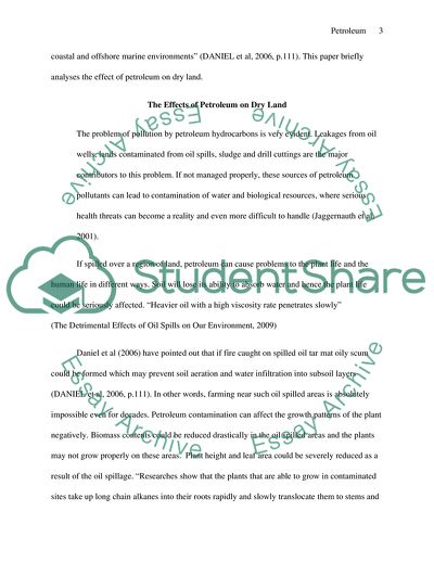 The Effects of Petroleum on Dry Land