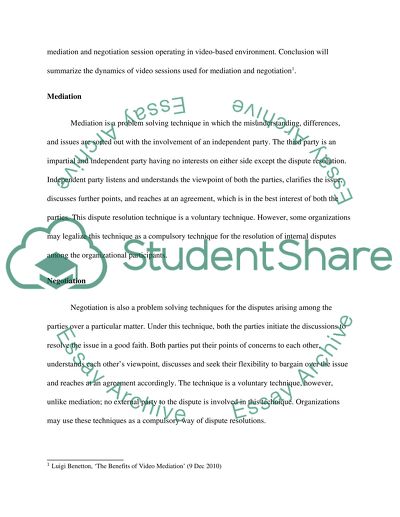 Videoed Mediation and Negotiation Sessions