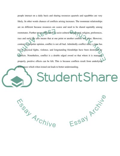 Conflict with roommates