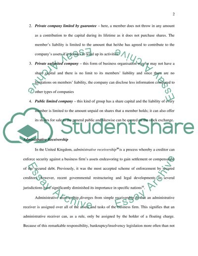 Business Organisations and the Law