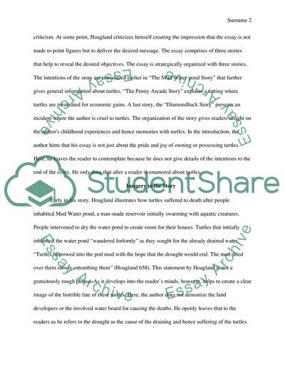 Criticism Achieved through Imagery in The Courage of Turtles by Hoagland