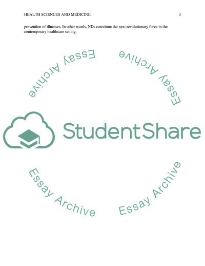 Role of Naturopathic Doctors as Primary Care Physicians