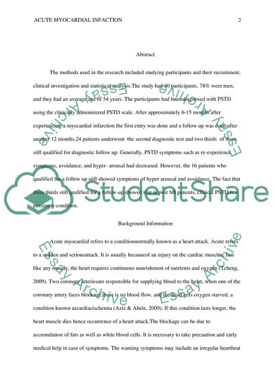 Are Acute Myocardial Infarction Patients at risk of Post-Traumatic Stress Disorder