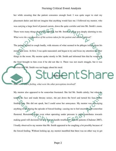 Nursing Critical Event Analysis