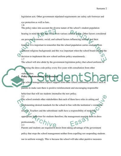 School Uniform Policy