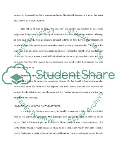 Frankls Notion of Life