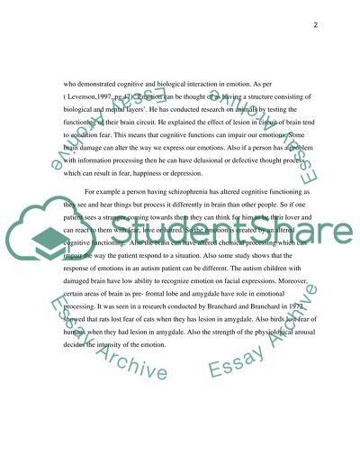 Cognition and Physiology Factors, and Emotion