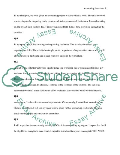 Possible interview questions and answers