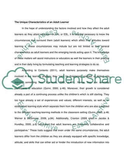 Adult Learners with English as an Additional Language