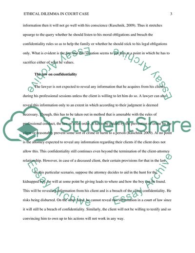 Ethical Dilemma in a Court Case