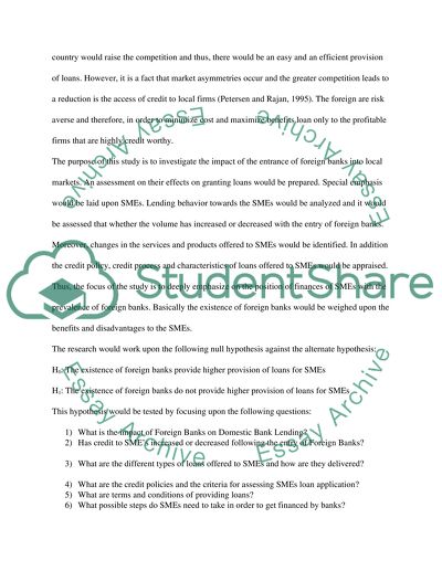 Foreign Banks Entry into Developing Countries
