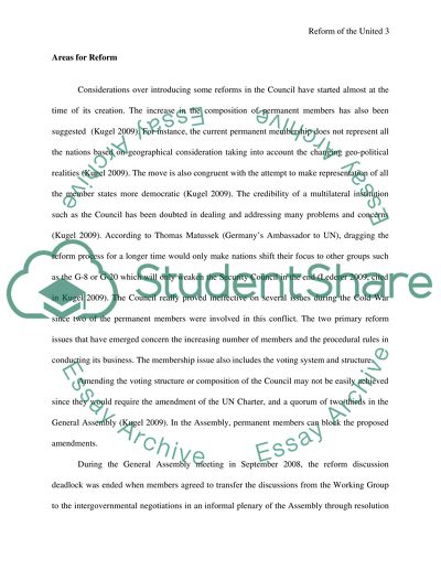 Reform of United Nation Security Council