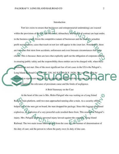 Palsgraf v. Long Island Railroad Co