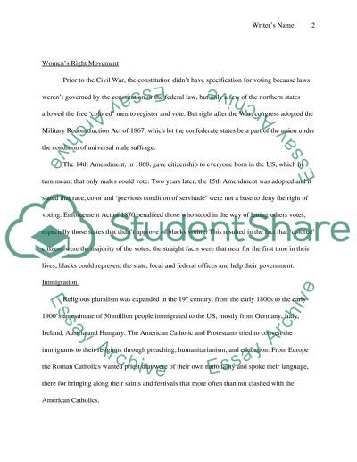 Womens Movement Rights and Immigration Change