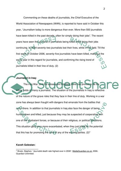 Death of a journalist