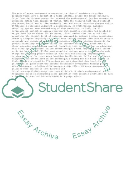 The Wave of Waste Management