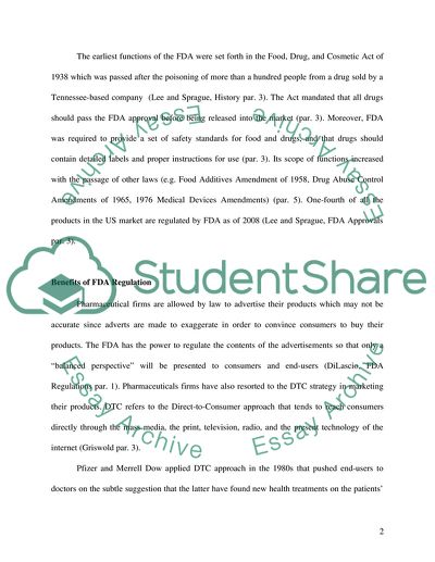 Food and Drug Administration: Benefits It Offers to Americans