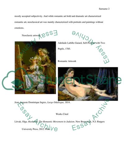 Romantic and Neoclassic artwork