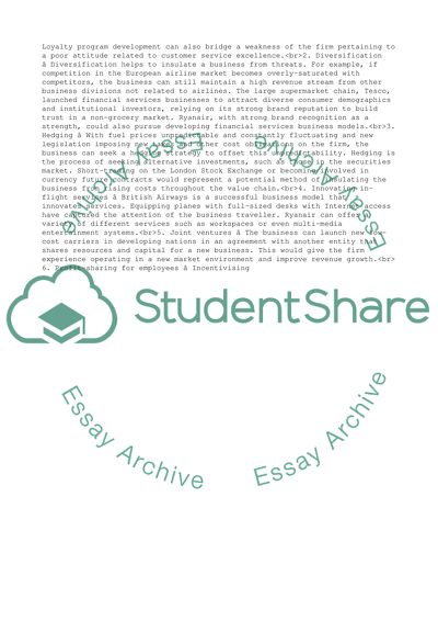 Current Strategic Capabilities of Ryanair