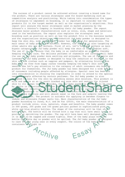 Marketing Strategy for Products: The Case of Johnson & Johnsons Baby Powder