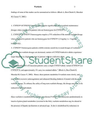 Pharmacokinetics and Pharmacodynamics of Warfarin