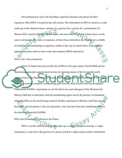 Discuss about DNA related topic
