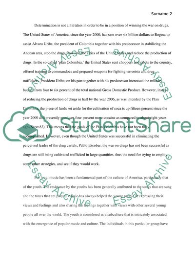 Ending the War on Drugs Beginning on the Front lines: Colombia