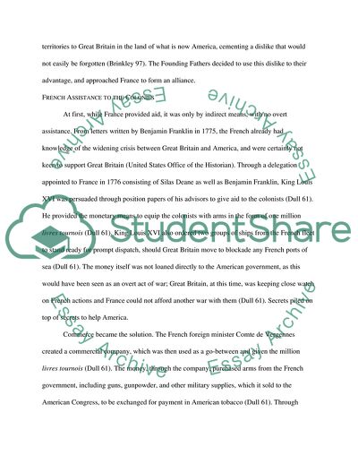 How Did the French Support the Colonies during the American Revolution