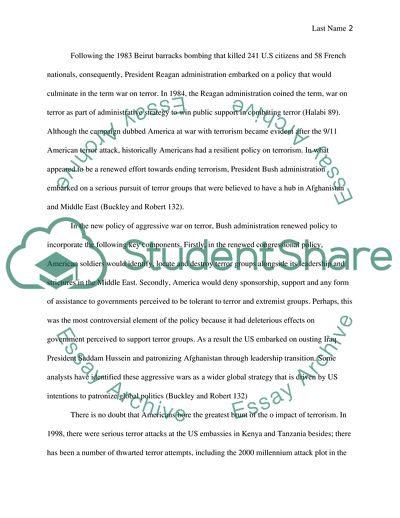 Background of US War on Terror Policy