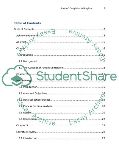 Patients Complaints in London National Health Service Hospitals