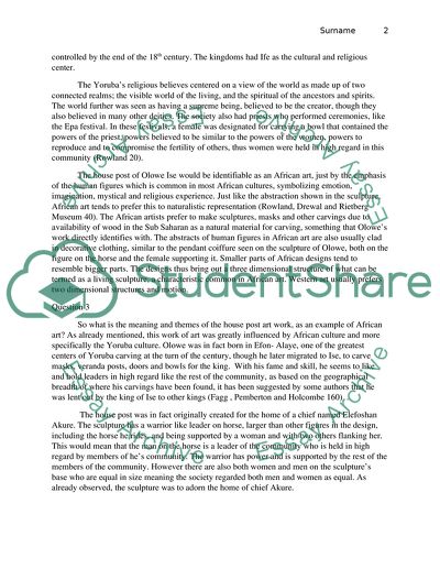 Analysis of Olowe of Ises House Post Sculpture