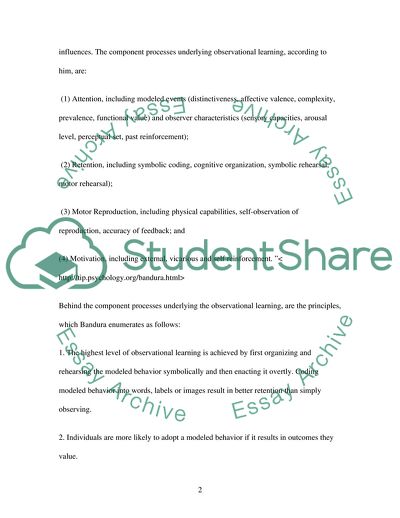 Banduras Philosophy Theory