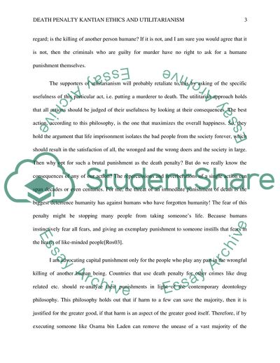 Death Penalty, Kantian Ethics, and Utilitarianism