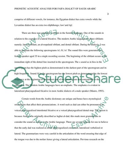 Phonetic Acoustic Analysis for Faifa Dialect of Saudi Arabic